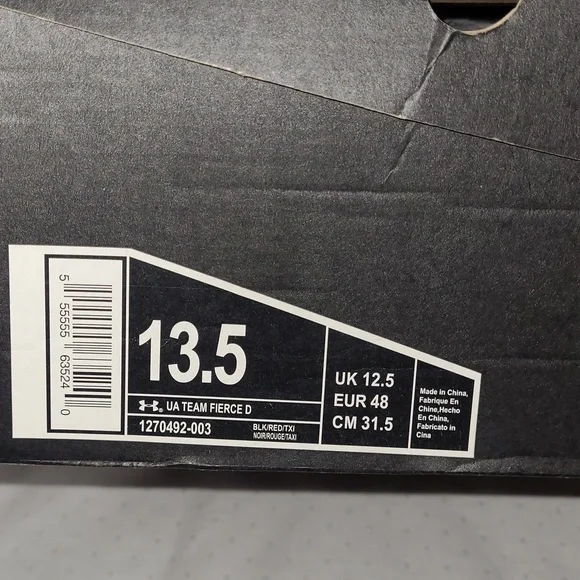 Under Armour Men's Football Cleats- Size 13.5 (color- Black/Red/Yellow) - Picture 8 of 9